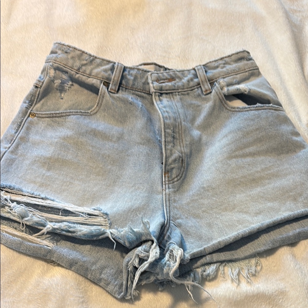 ROLLA'S Blue Jean Shorts Distressed Mid-Thigh
